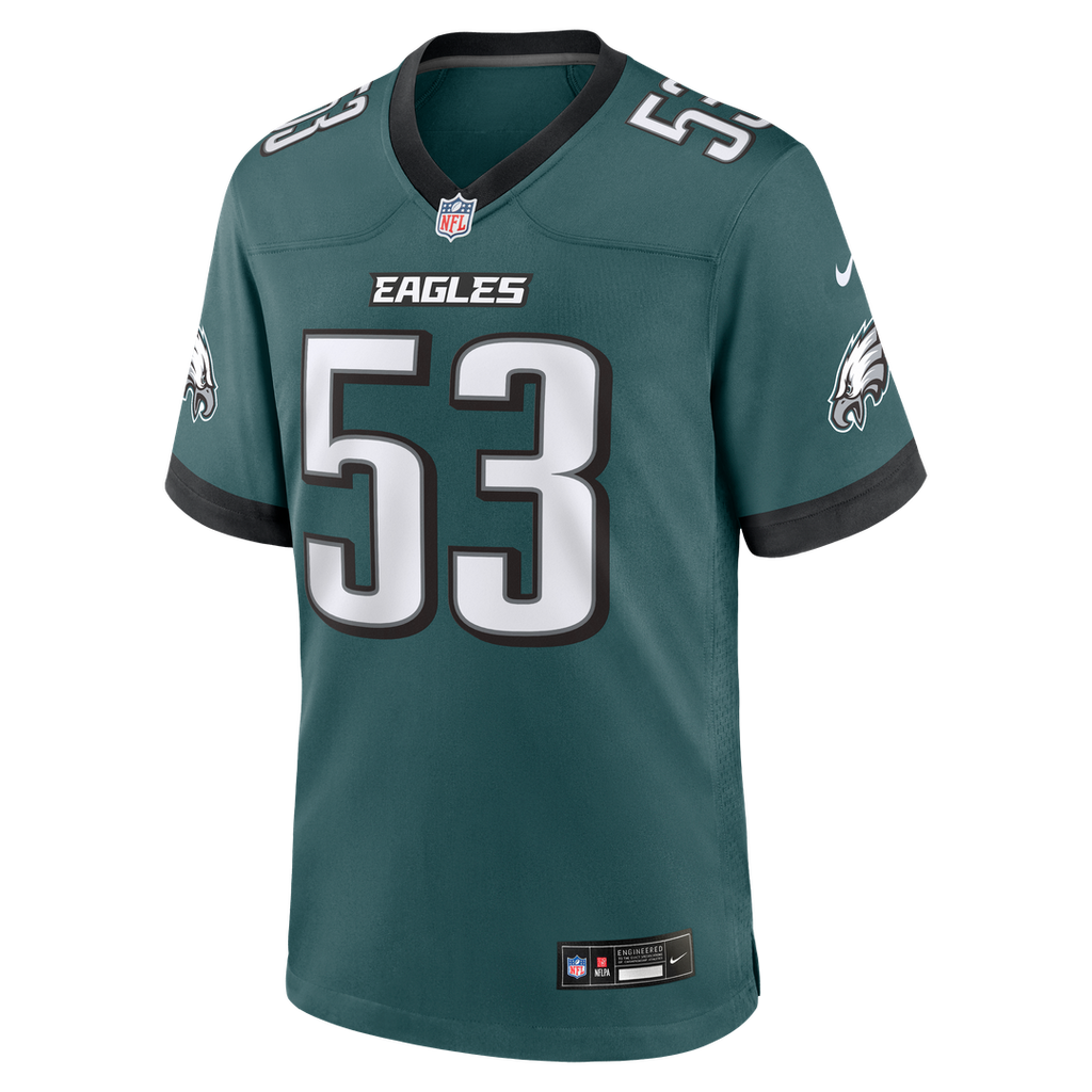 Zack Baun Philadelphia Eagles Team Game Jersey - Midnight Green
