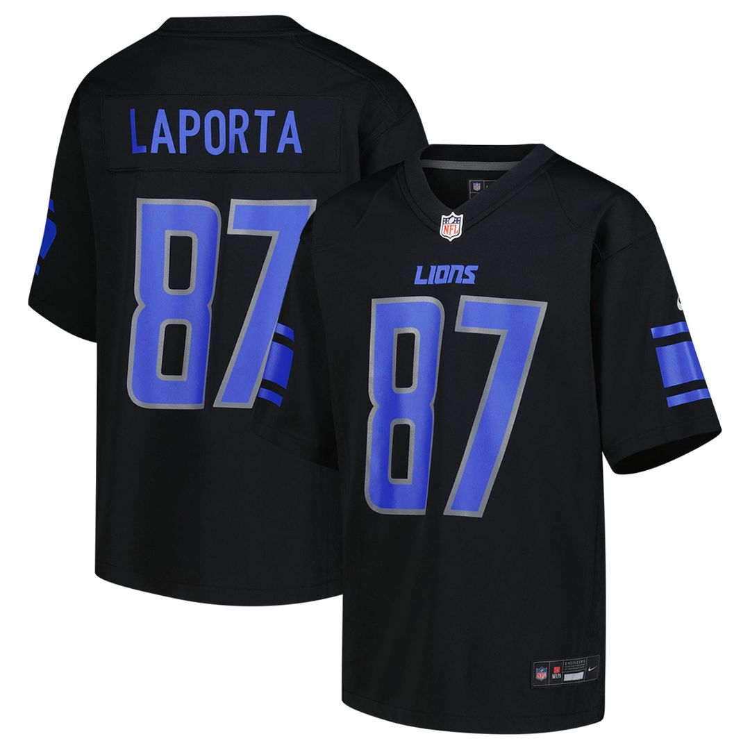 Sam LaPorta Detroit Lions Youth Game Jersey - Black