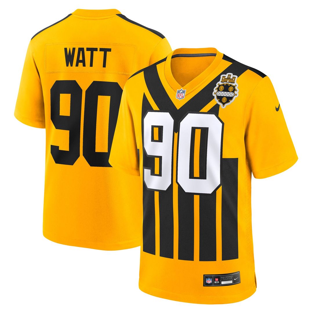 T.J. Watt Pittsburgh Steelers Youth Alternate 1933 Throwback Game Jersey - Gold