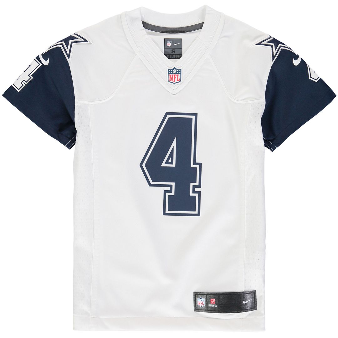 Dak Prescott Dallas Cowboys Youth Color Rush Game Jersey - White