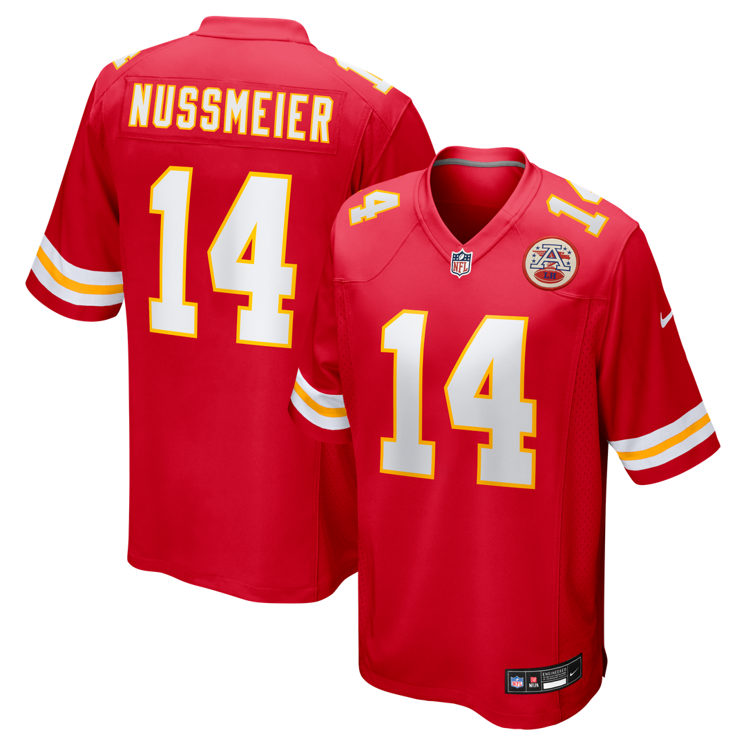 Garrett Nussmeier Kansas City Chiefs Game Jersey - Red