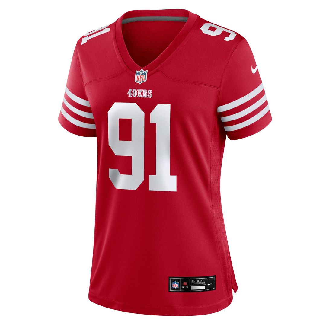 Sam Okuayinonu San Francisco 49ers Women's Team Game Jersey - Scarlet
