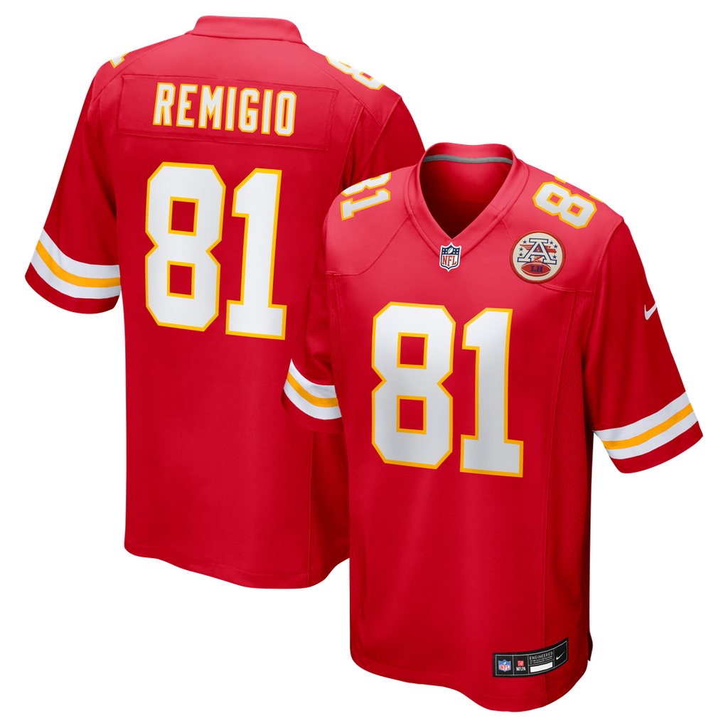 Nikko Remigio Kansas City Chiefs Team Game Jersey - Red