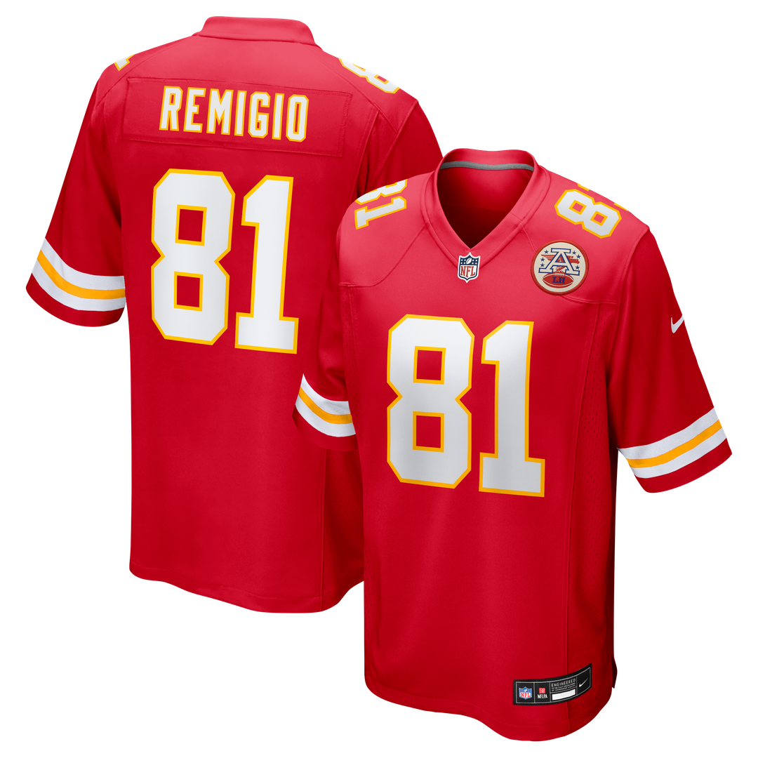 Nikko Remigio Kansas City Chiefs Team Game Jersey - Red