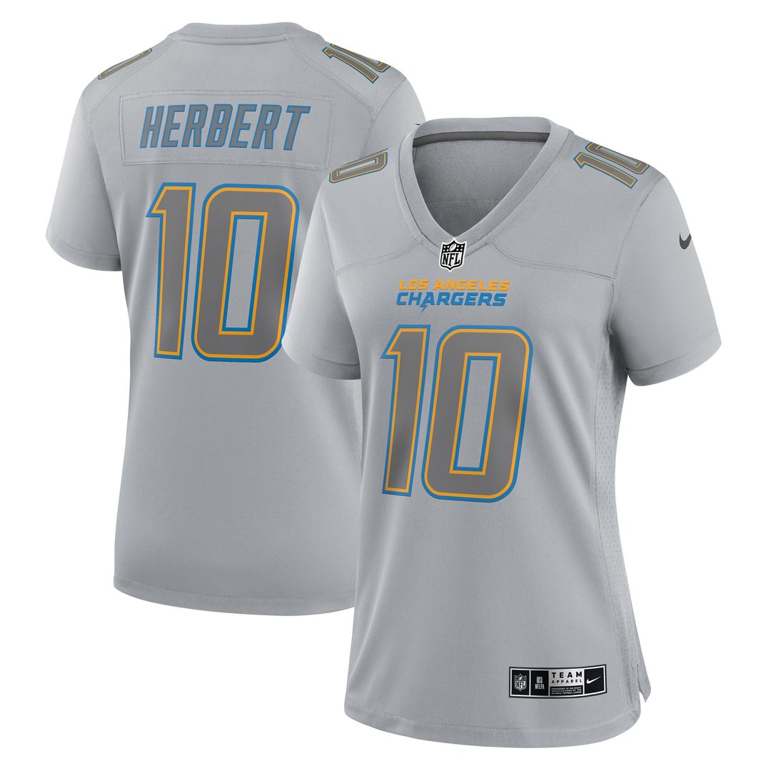 Justin Herbert Los Angeles Chargers Women's Atmosphere Fashion Game Jersey - Gray