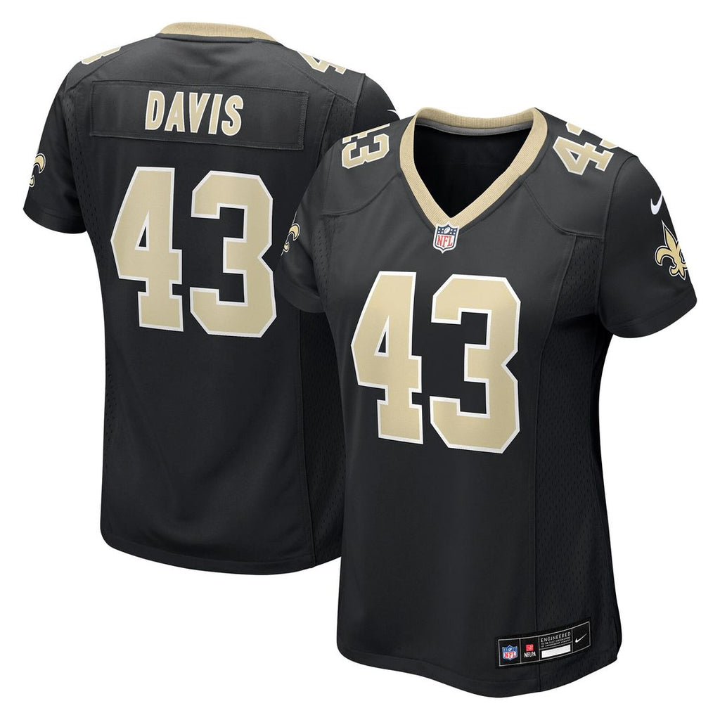 Michael Davis New Orleans Saints Women's Team Game Jersey - Black