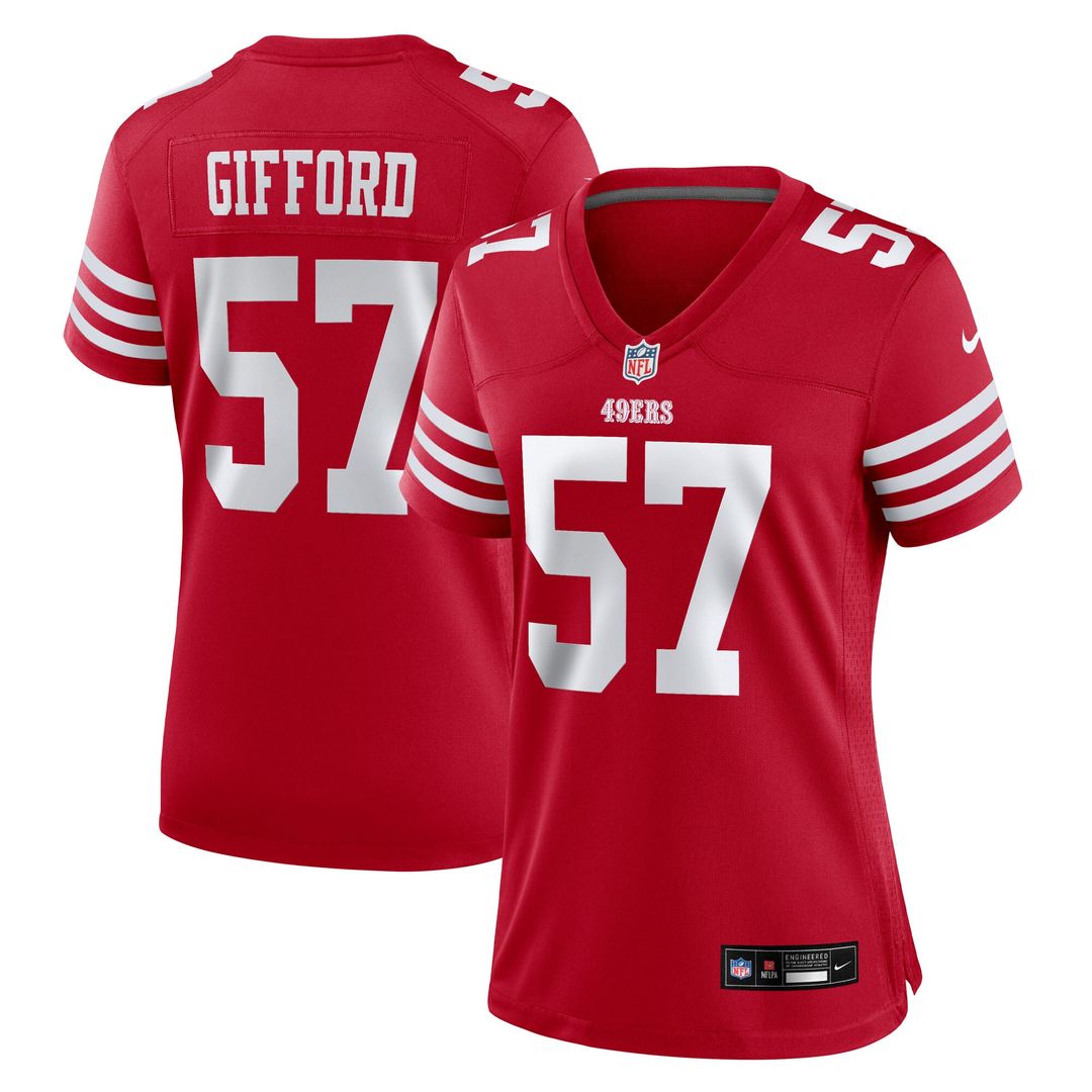 Luke Gifford San Francisco 49ers Women's Team Game Jersey - Scarlet