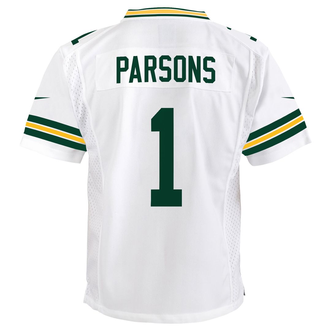 Micah Parsons Green Bay Packers Youth White Game Jersey - White