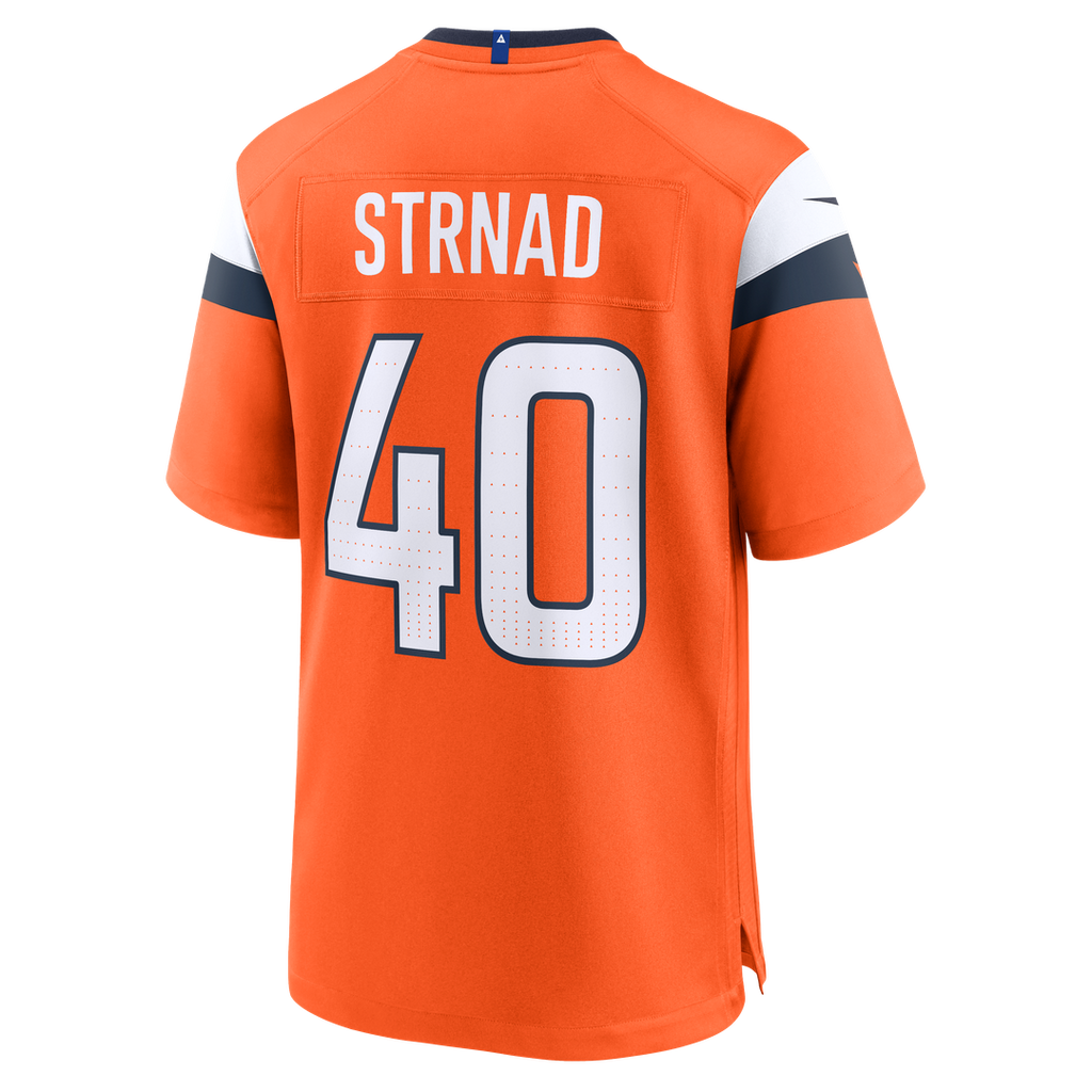 Justin Strnad Denver Broncos Team Game Jersey - Orange