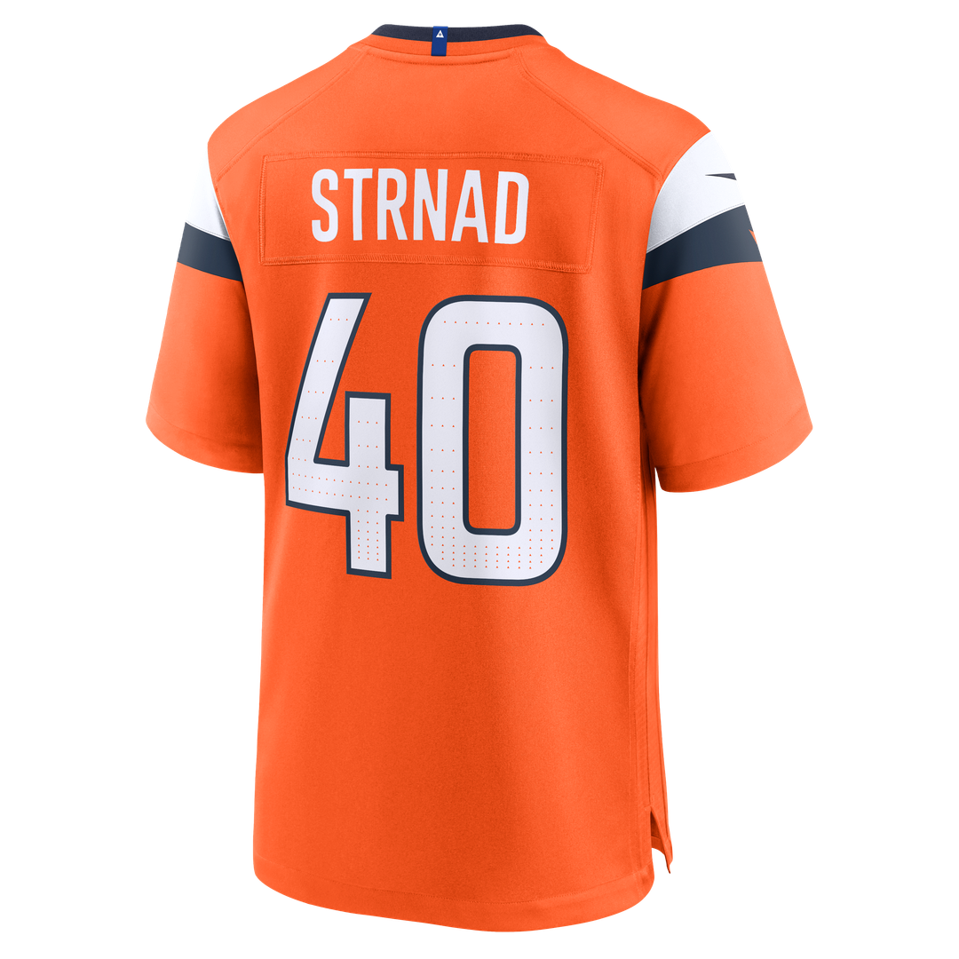 Justin Strnad Denver Broncos Team Game Jersey - Orange