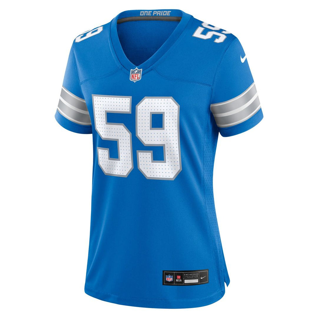 Giovanni Manu Detroit Lions Women's Team Game Jersey - Blue