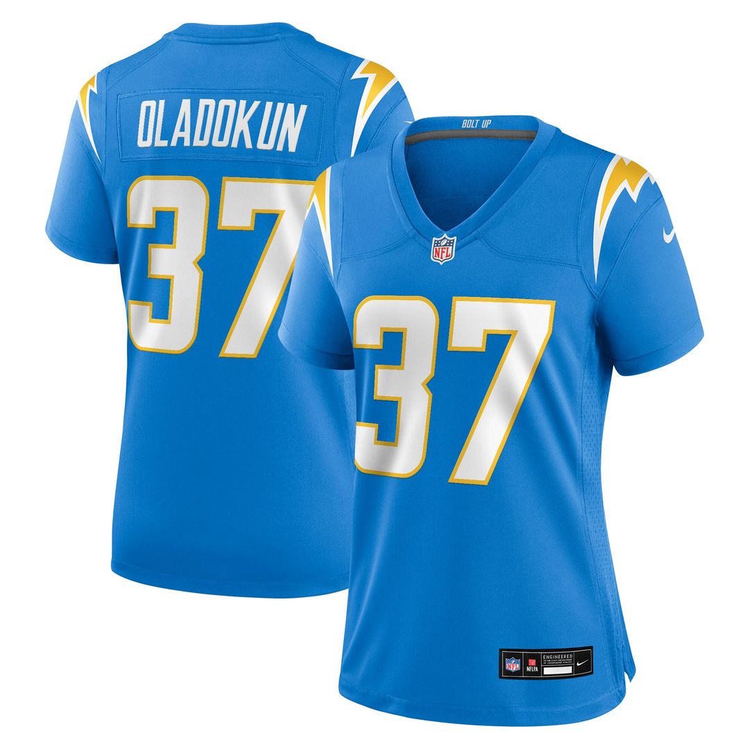 Oladokun Los Angeles Chargers Women's Team Game Jersey - Powder Blue