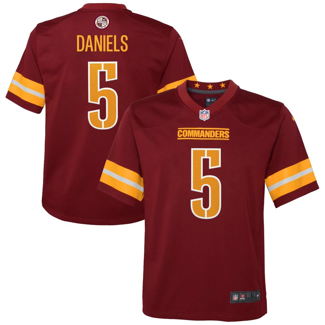 Jayden Daniels Washington Commanders Youth Game Jersey - Burgundy