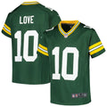 Love Green Bay Packers Youth Game Jersey - Green