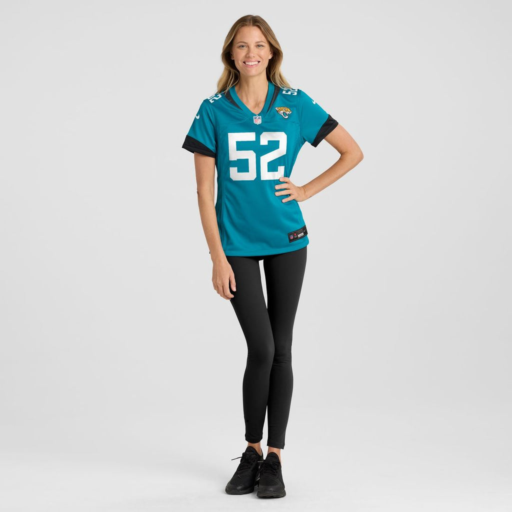 DaVon Hamilton Jacksonville Jaguars Women's Game Jersey - Teal