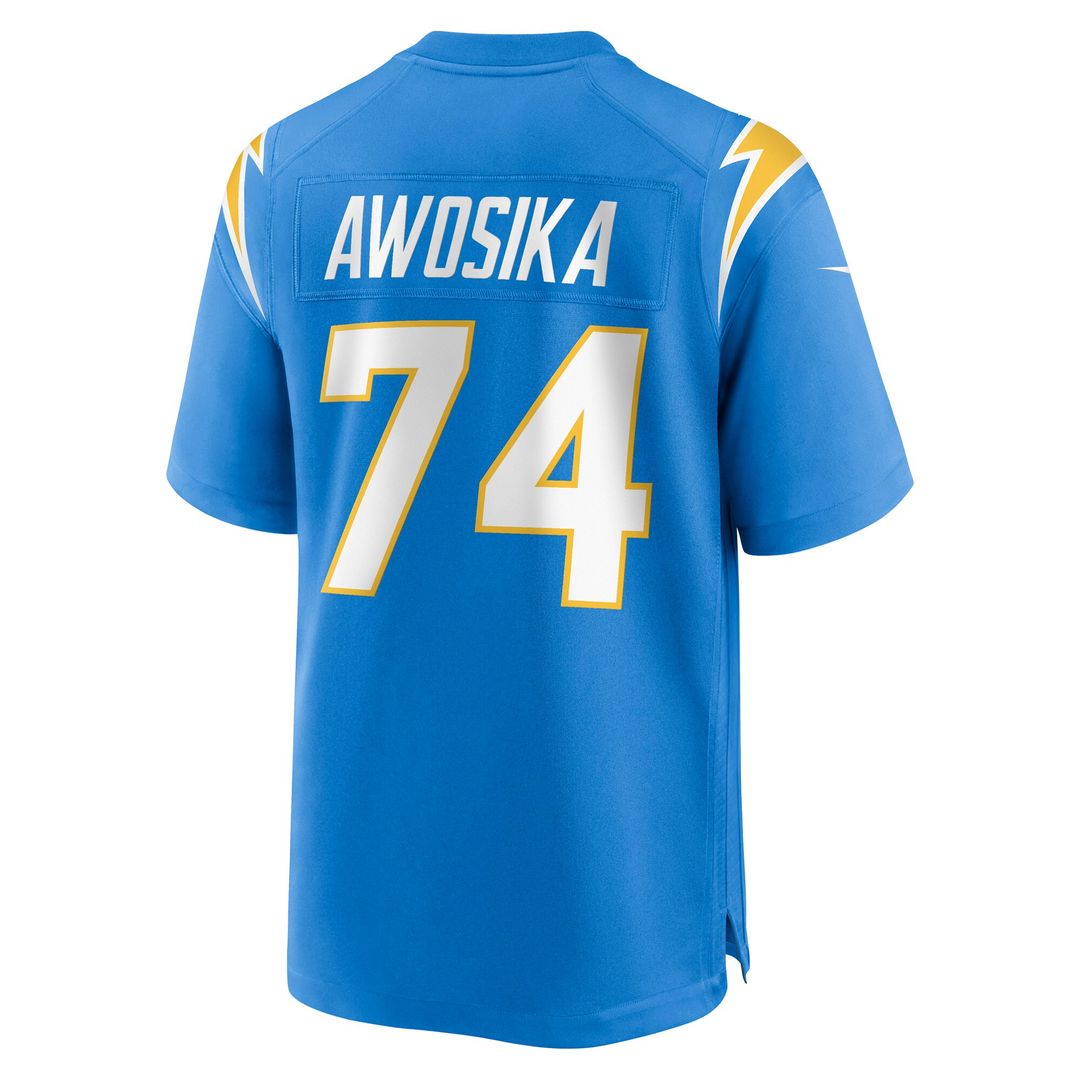 Kayode Awosika Los Angeles Chargers Team Game Jersey - Powder Blue