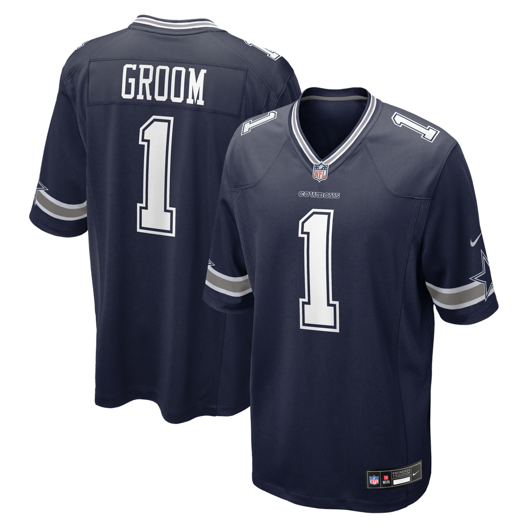 Number 1 Groom Dallas Cowboys Game Jersey - Navy