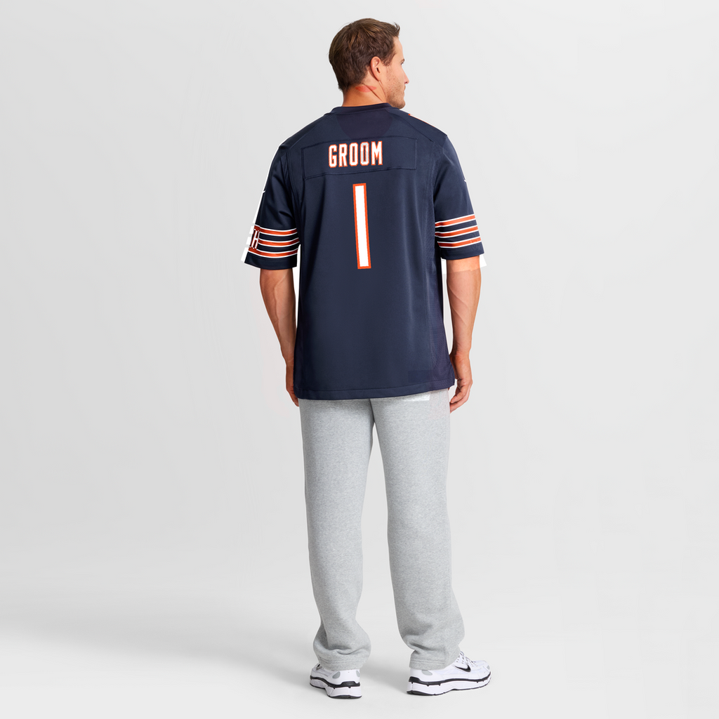 Number 1 Groom Chicago Bears Game Jersey - Navy