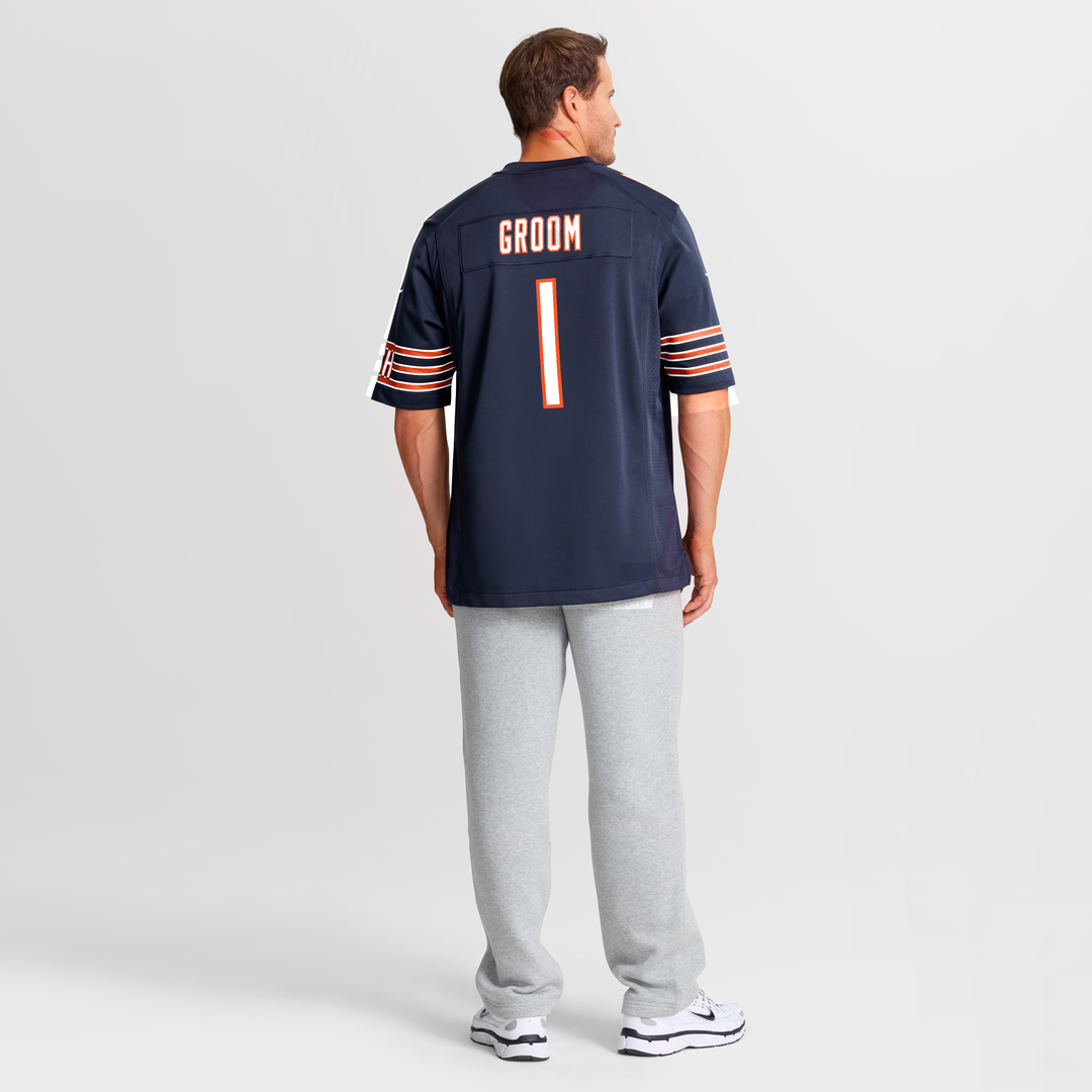 Number 1 Groom Chicago Bears Game Jersey - Navy