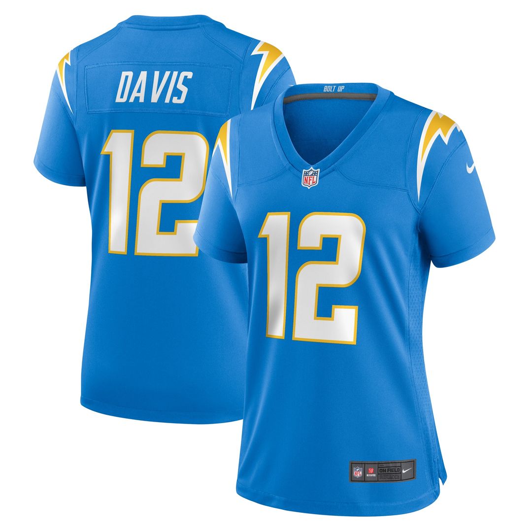 Derius Davis Los Angeles Chargers Women's Team Game Jersey - Powder Blue
