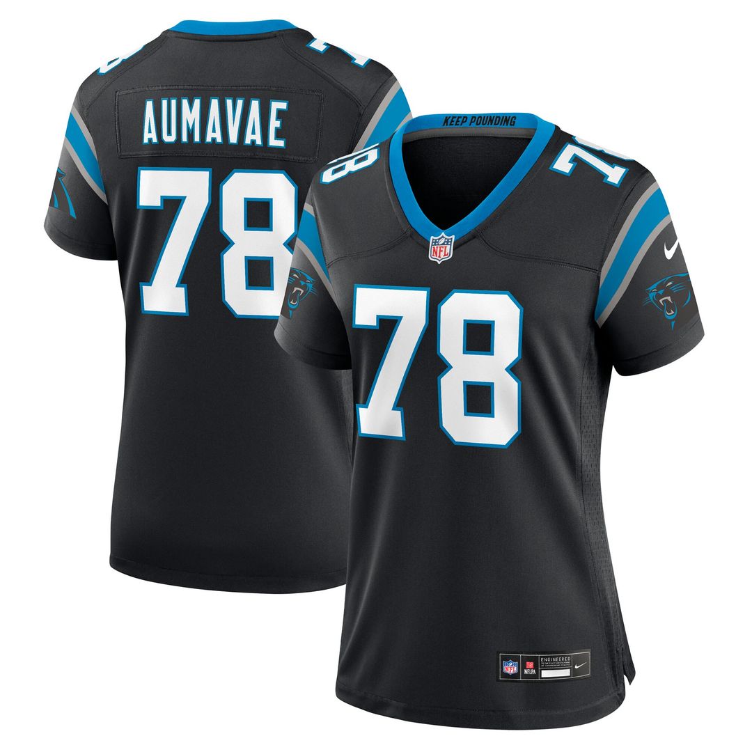 Popo Aumavae Carolina Panthers Women's Team Game Jersey - Black