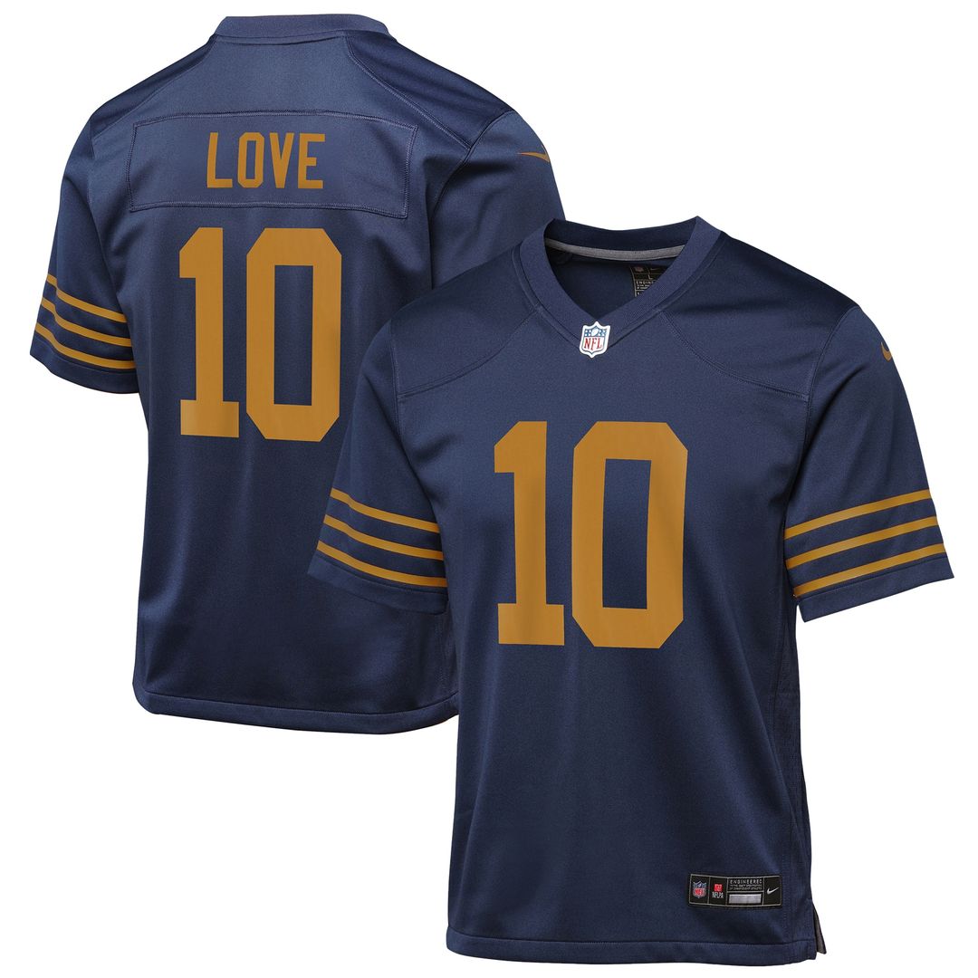 Love Green Bay Packers Youth Game Jersey - Green