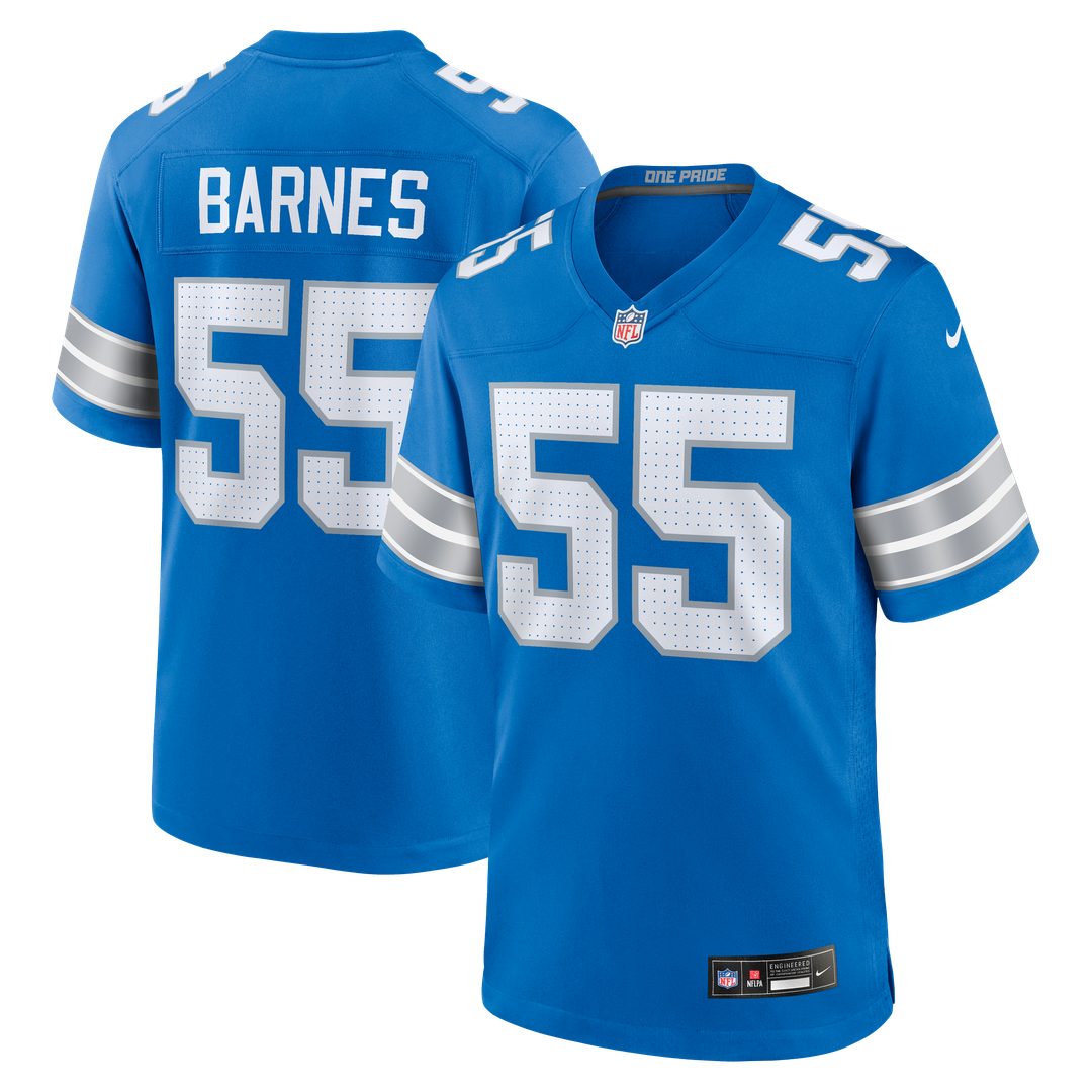 Derrick Barnes Detroit Lions Team Game Jersey - Blue