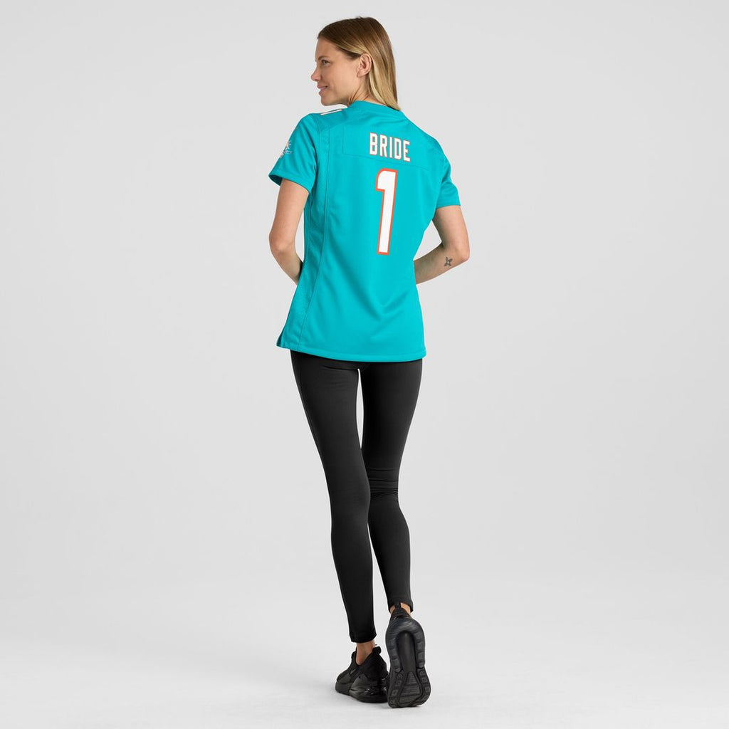 Number 1 Bride Miami Dolphins Women's Game Jersey - Aqua