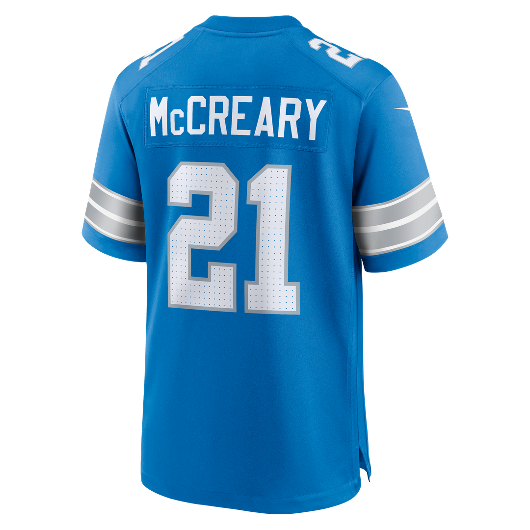 Roger McCreary Detroit Lions Team Game Jersey - Blue