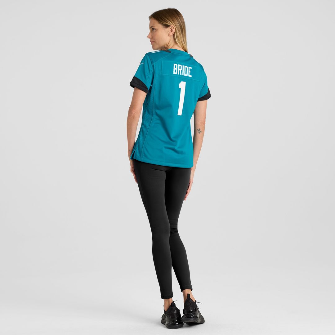 Number 1 Bride Jacksonville Jaguars Women's Game Jersey - Teal