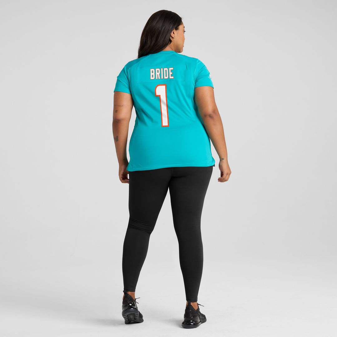 Number 1 Bride Miami Dolphins Women's Game Jersey - Aqua