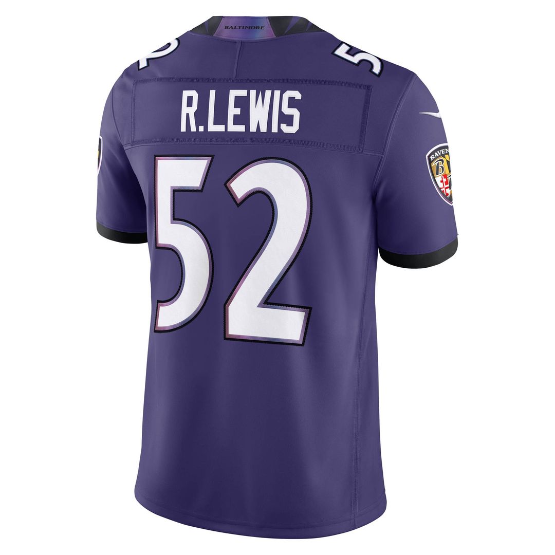 Ray Lewis Baltimore Ravens Vapor F.U.S.E. Stitched Retired Limited Jersey - Purple