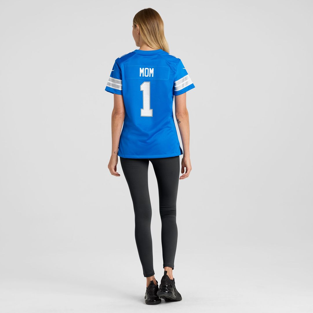 Number 1 Mom Detroit Lions Game Jersey - Blue