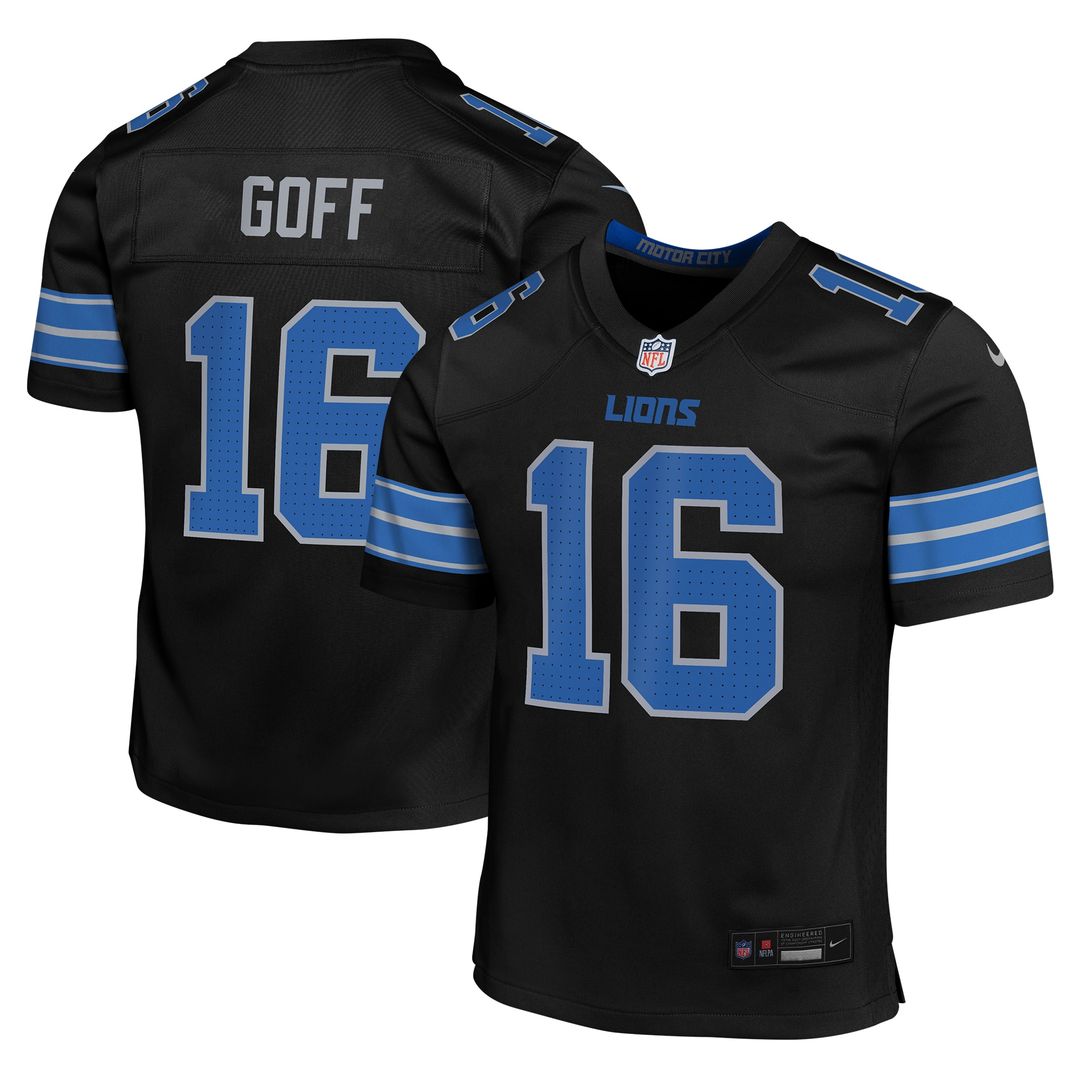 Jared Goff Detroit Lions Youth Game Jersey - Black
