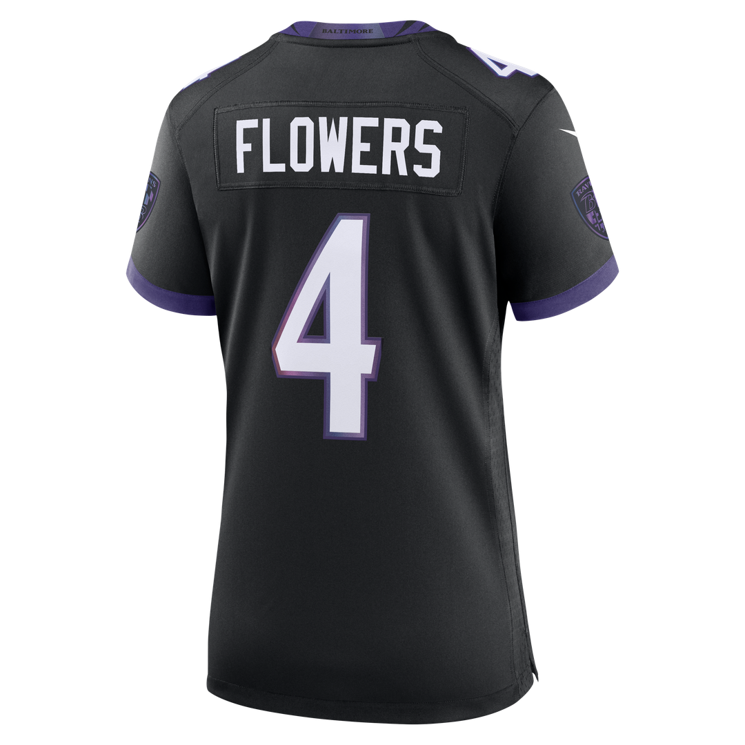 Zay Flowers Baltimore Ravens Women's Alternate Game Jersey - Black