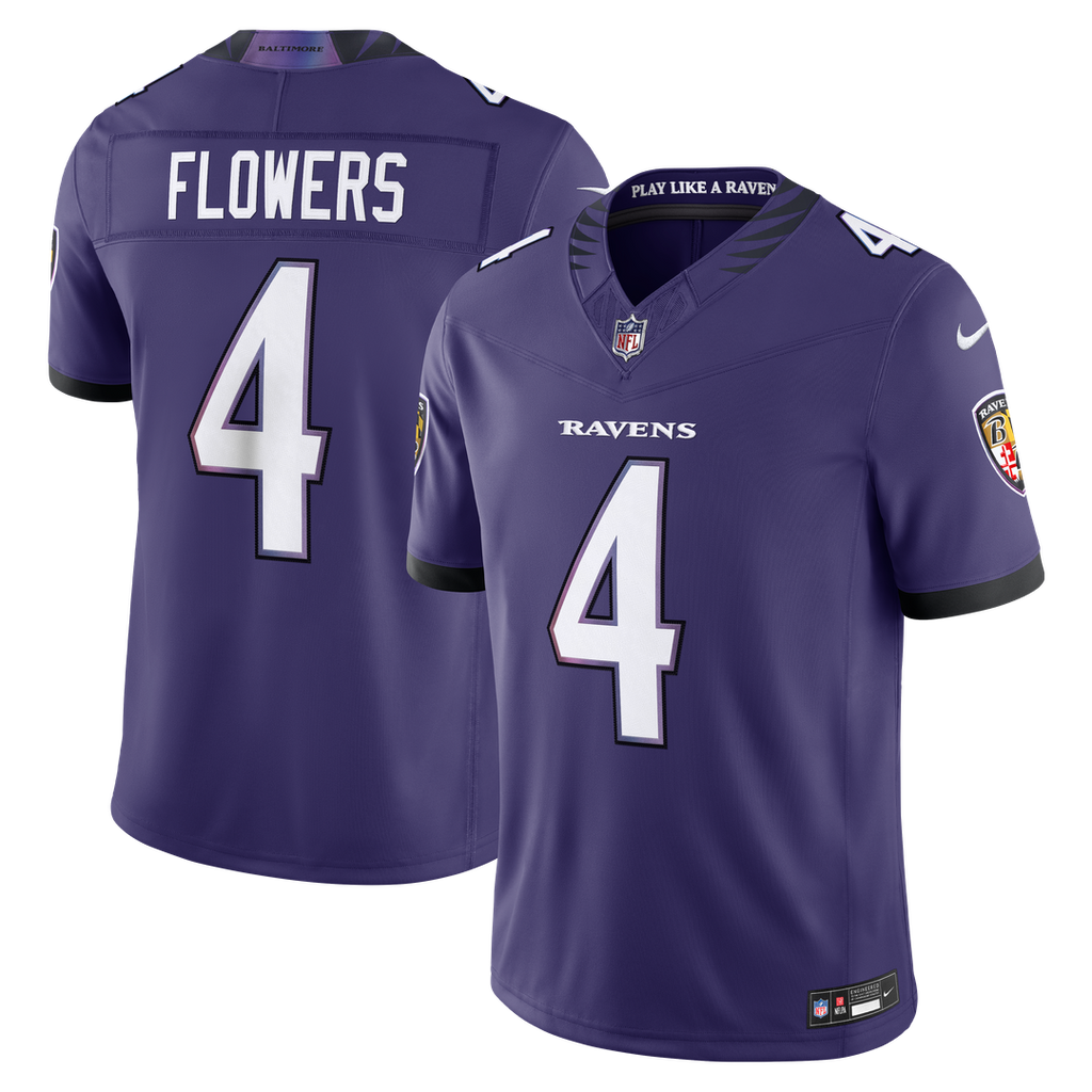 Zay Flowers Baltimore Ravens Vapor F.U.S.E. Stitched Limited Jersey - White