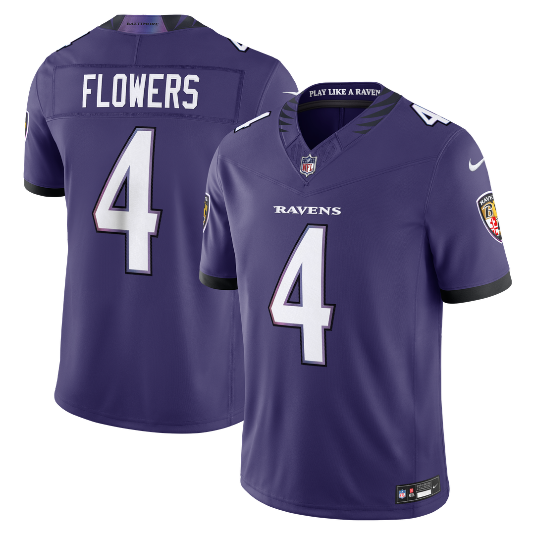 Zay Flowers Baltimore Ravens Vapor F.U.S.E. Stitched Limited Jersey - White